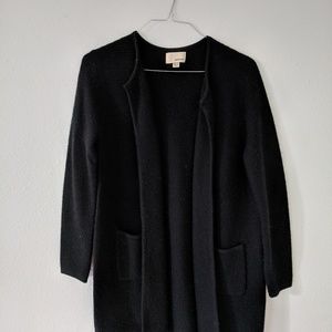 Black Open Front Sweater